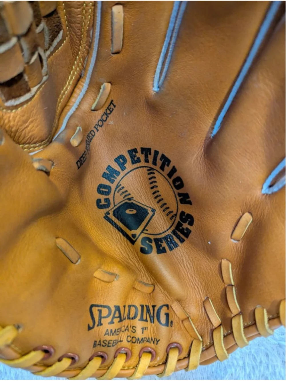 Men's Spalding Baseball Glove Brown Top Grain Leather Competition Series
